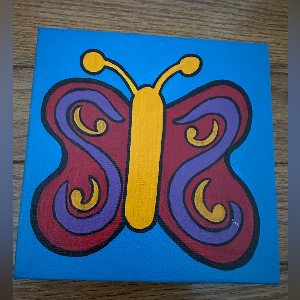Hand Painted Canvas Butterfly